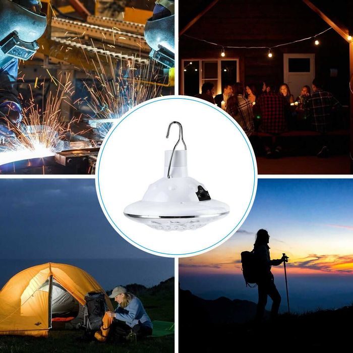 Соларна ЛЕД къмпинг лампа,крушка. Соларно ярко осветление и захранване