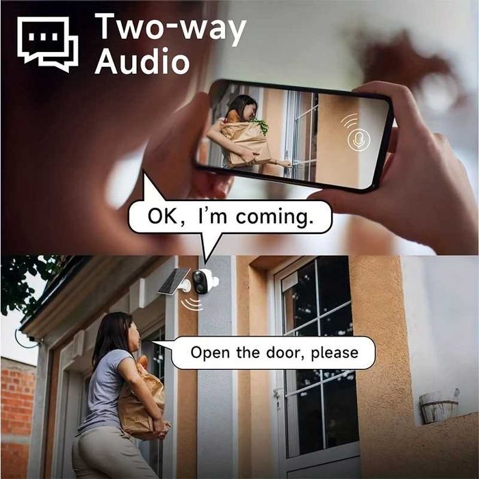 Camera cu panou solar si baterie 5000mAh FullHD WI-FI microfon difuzor