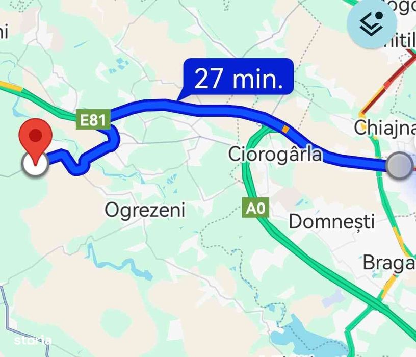 Teren intravilan,langa padure-4700m, Malu Spart- Bolintin Vale.