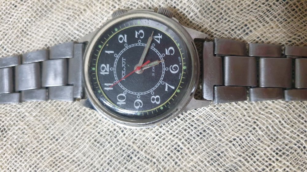 Руски ръчен часовник Полёт с аларма и Порцеланова фигура