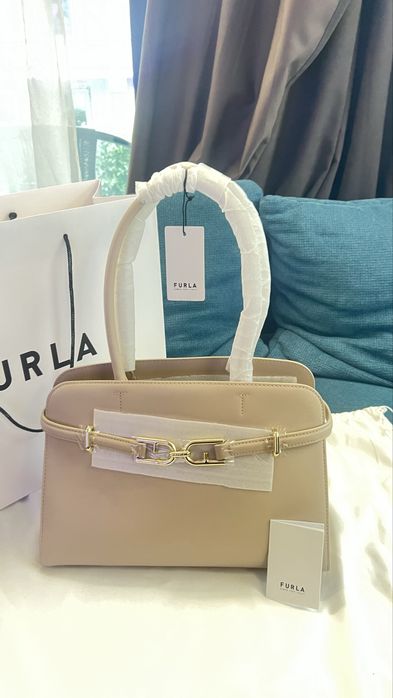 FURLA Meti Nero Cioccolato Stucco,Dalia.100%ориг.М размер,сериен номер