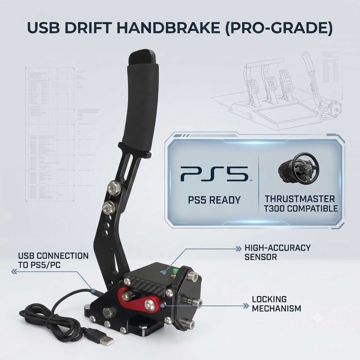 USB Ръчна Спирачка за Racing Симулатор за Thrustmaster T300 / Т300RS за PlayStation PS4 / PS5