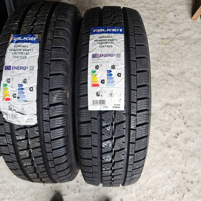 2 Нови бусови всесезонни гуми 195/70R15C Falken EuroAll Season VAN11 104/102S DOT2025 M+S 3PMSF