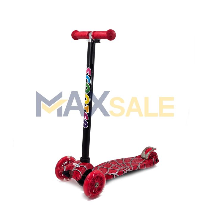 Детска тротинетка триколка Спайдърмен с 3 светещи колела колело