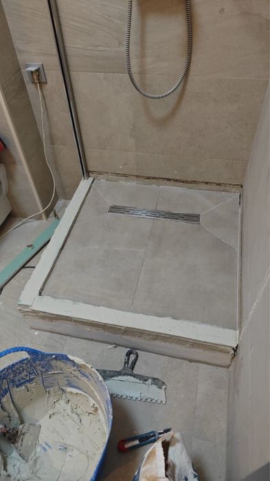 Душ поддон из кафеля