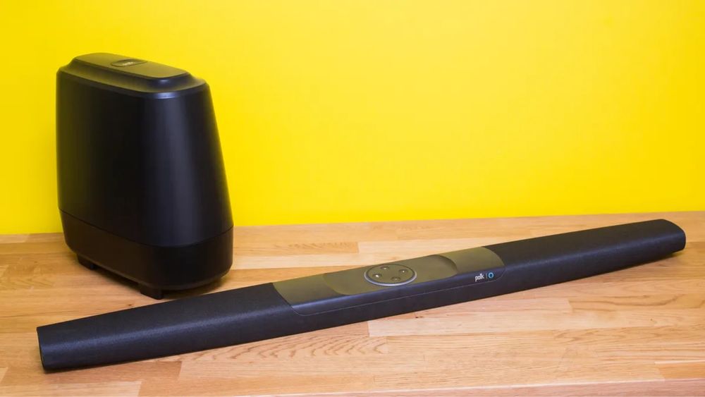 Soundbar с безжичен буфер Polk Audio 2.1 с Alexa, страхотен чист звук