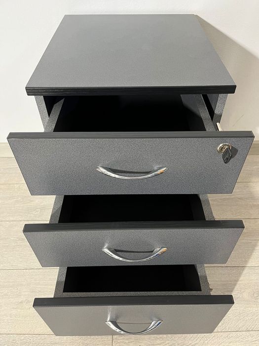 Rollbox cu 3 Sertare; Mic Dulap Birou Cub; Casetieră Noptieră