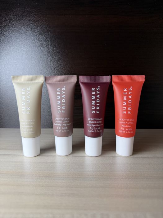Summer Fridays Lip Butter Balm Mini Set 4x5g | Балсам и гланц за устни Lip Gloss Lip Balm Vanilla Brown Sugar Poppy Мини Сет