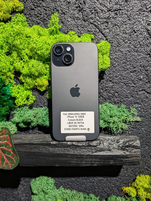 iPhone 15 128gb Black Neverlocked Baterie 85%-90%/Fact+Garantie