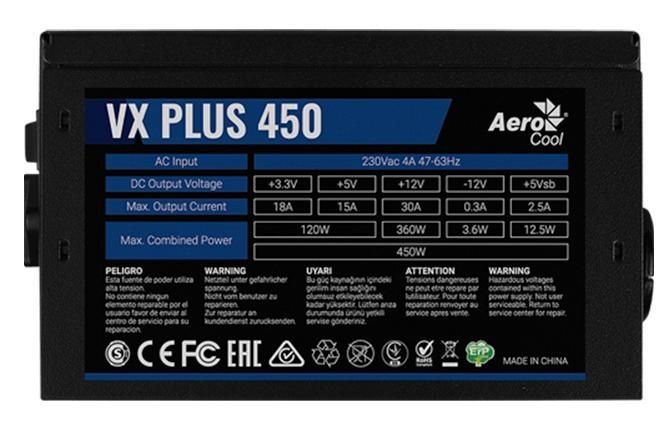 Блок питания AeroCool VX PLUS 450 (450W)