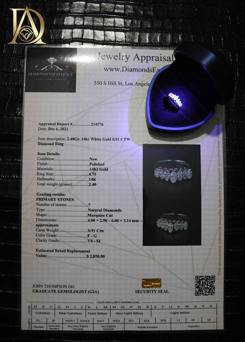 Нов Златен Пръстен с 0.91кт Естествени Диаманти