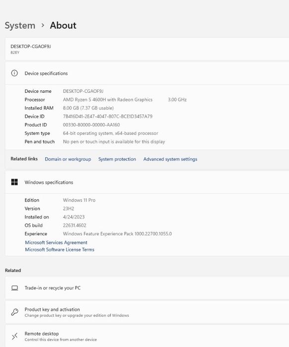 Laptop Lenovo Ideapad 15ARH05