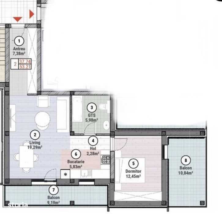 Oferta! Apartament cu 2 camere de 53 mp utili + 20 mp balcon - Mosnita