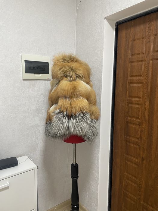 Шуба автоледи лиса, чернобурка.