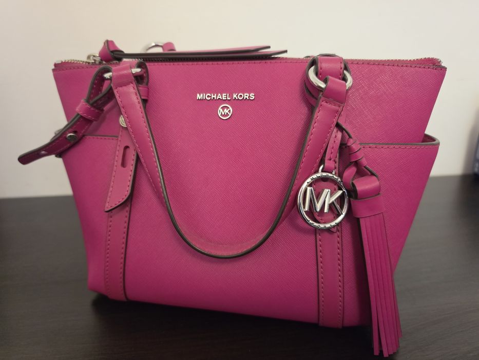 Geantă Michael kors- roz fucsia piele naturală