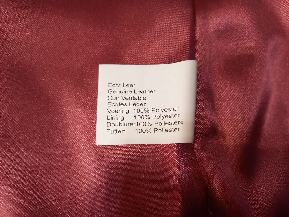 Къса пола от естествена кожа S размер цвят фуксия