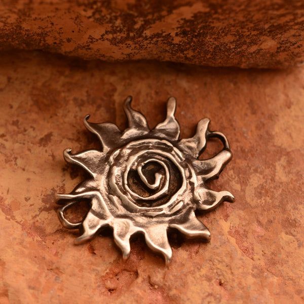 Сребърен елемент 925 Слънце на живота  ръчно изработено бижу за гривна
