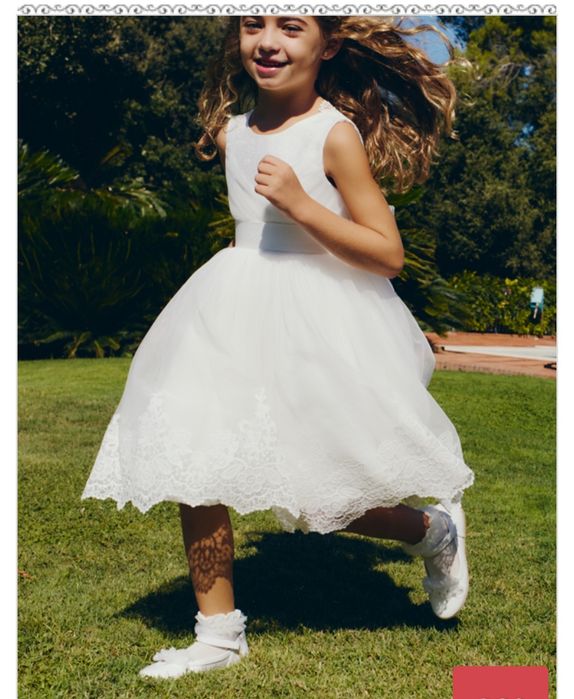 Бяла рокля Abel&lula шаферка/кръщене 104/110см