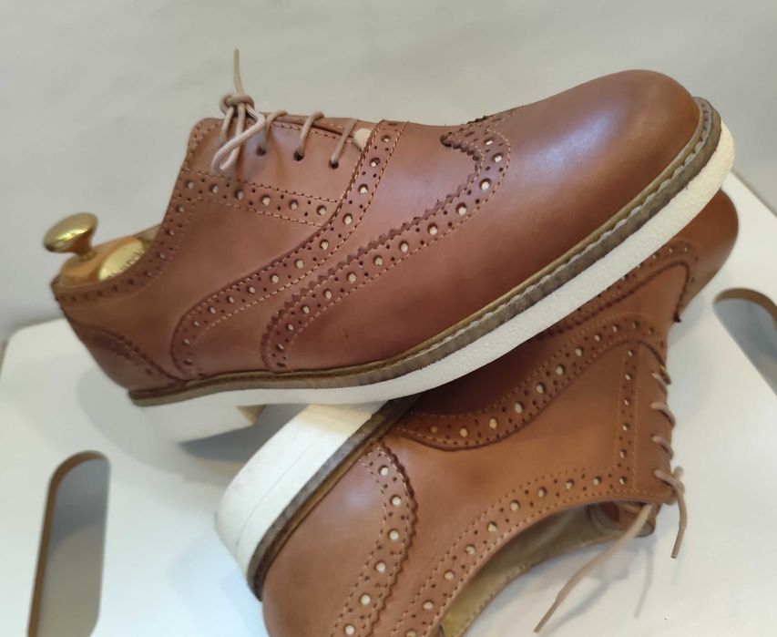 Pantofi smart casual 38 38.5 Knoc England piele naturala moale camel