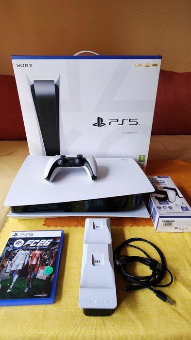 PS5 Disk Edition / Конзола Playstation 5 Disc Edition 825GB White CFI-1116A + FC26 +  Докинг Станция + Контролер DualSense