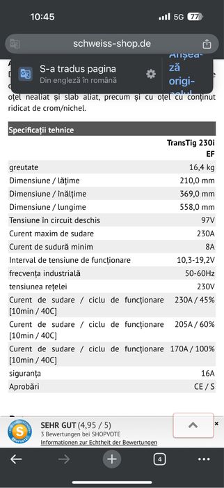 Aparat de sudura TIG AC/DC - Fronius iWave 230i