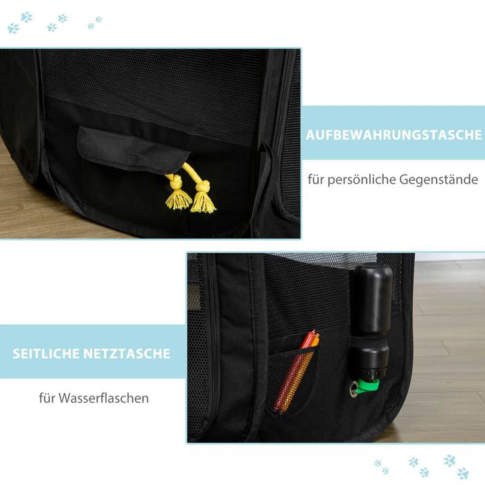 PawHut кошара за кучета, сгъваема, 4 подови шипа 118 x 118 x 62 cm