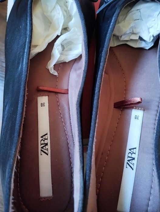 Балетки Zara из натуральной кожи, элегантные, куплены с сайта