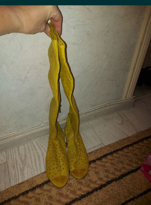 Летние сапоги кожа размер 37