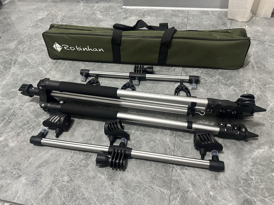 Rod Pod Tip Tripod pentru Pescuit Feeder & Crap – Stabil, Reglabil, cu Husă Inclusă