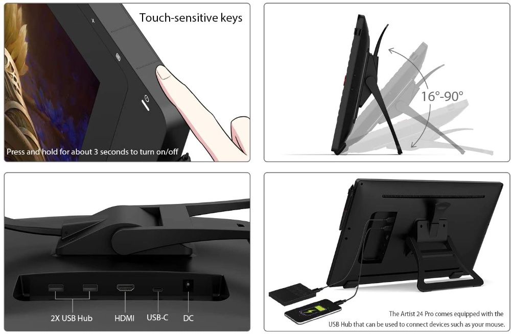 Распродажа! Графический планшет c экраном XP-Pen Artist 24 Pro 2K QHD