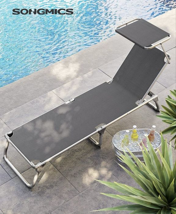 SONGMICS сгъваем шезлонг със сенник