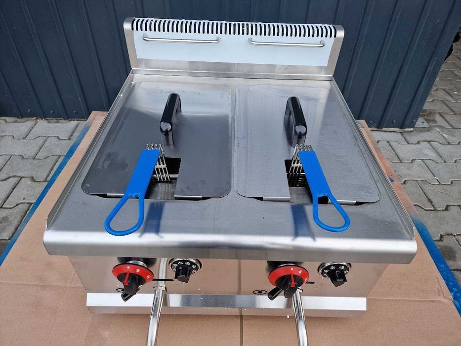 Friteuză pe gaz GPL dublă 15L+15L NOUA cu robineti