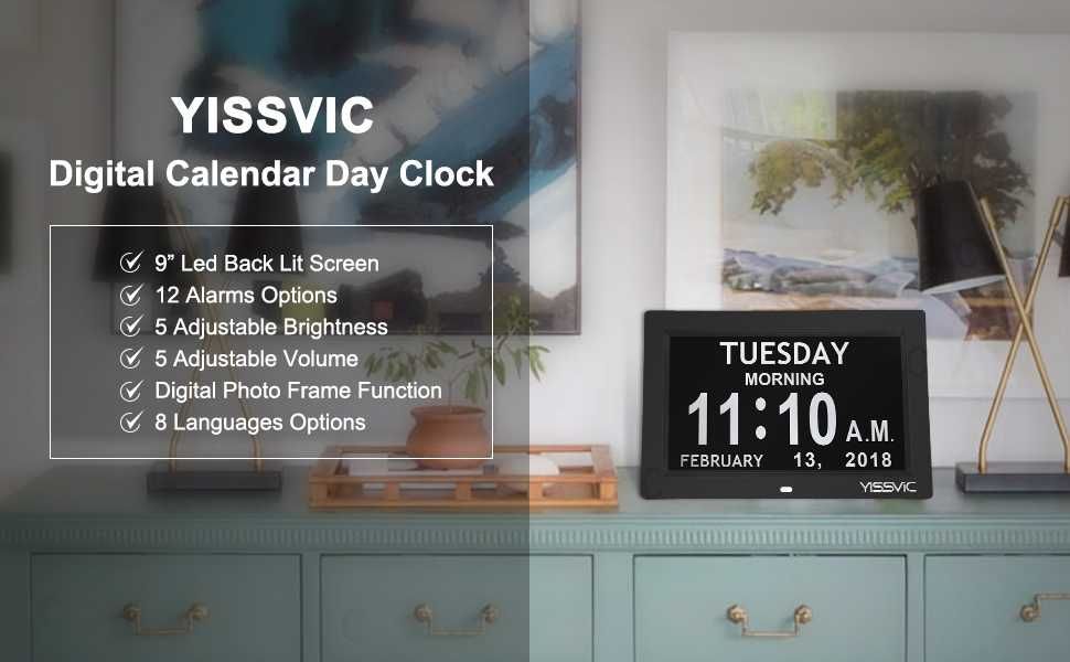 Фоторамка Цифров голям часовник -календар- фоторамка Exmate