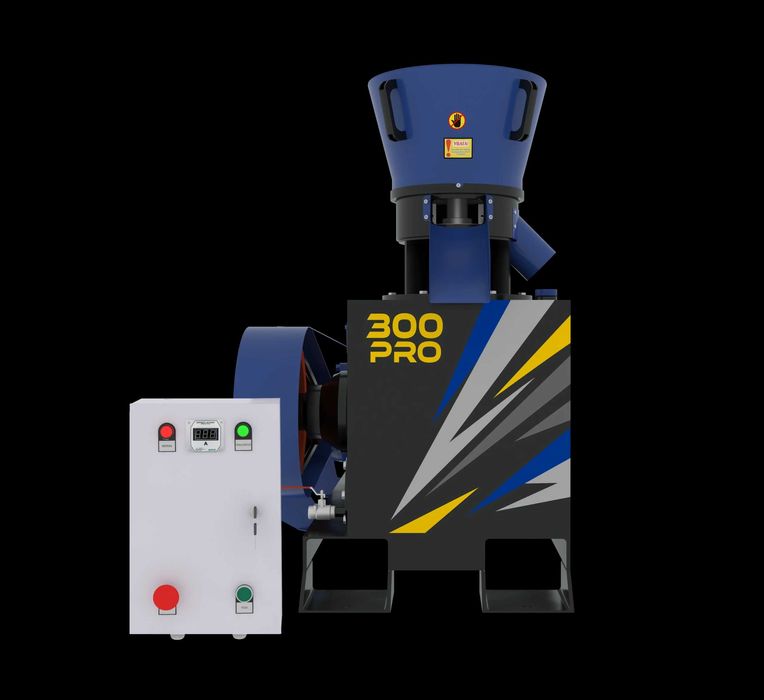 Presa de peleti GRAND-300 PRO Productivitate: până la 500 kg/h rumeguș