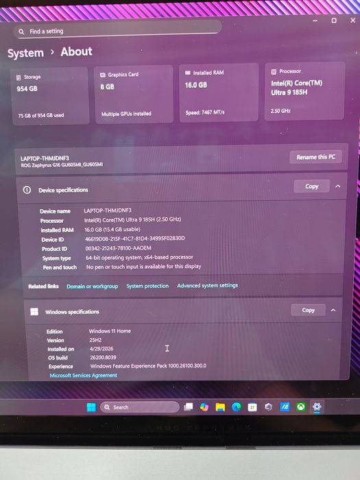 Asus RoG Zephyrus G16