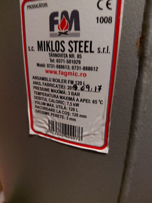 Boiler lemne și gaz