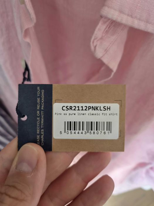 ленена риза с къс ръкав Charles Tyrwhitt