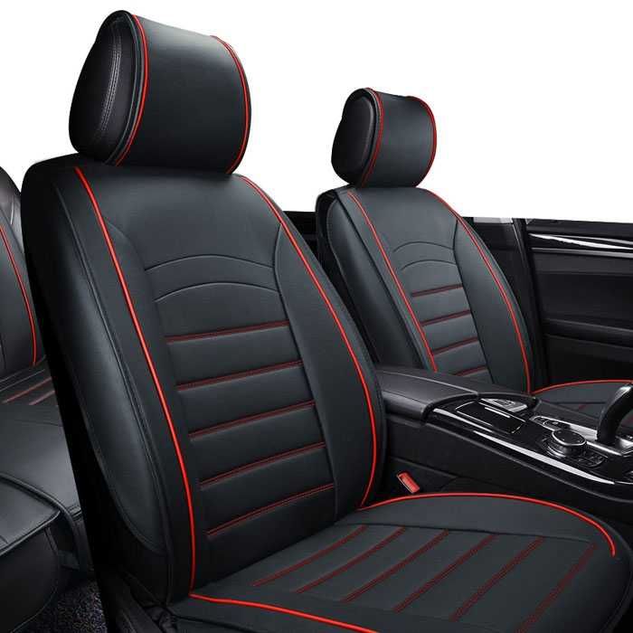 Луксозна кожена тапицерия за автомобил комплект 5бр. 2+3 калъфки