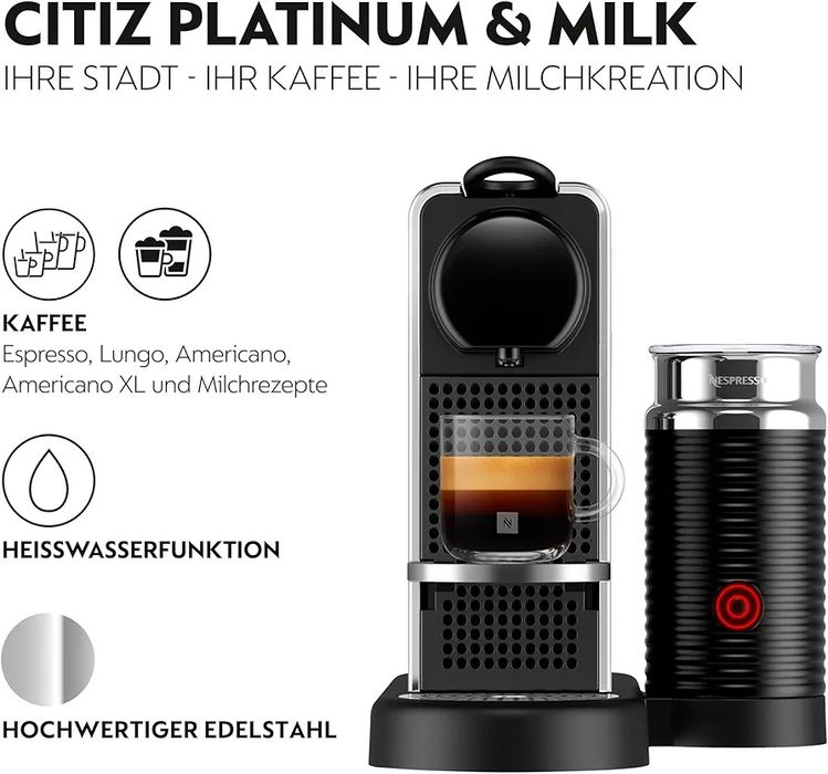 Капсульная кофемашина Nespresso Citiz & Milk Platinum