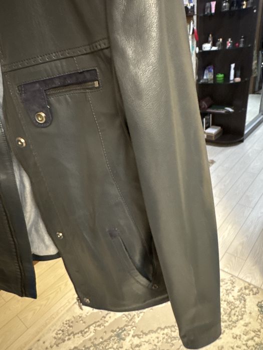 Куртка кожаная, демисезонная