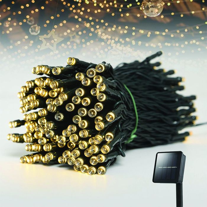 Соларни коледни лампички 12 метра , 100 лампи  5 програми