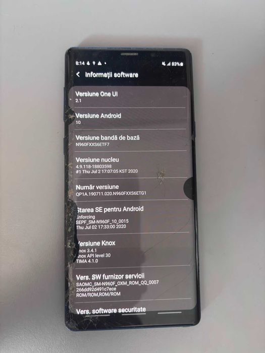 Samsung Galaxy Note 9 128GB + S Pen | Funcționează perfect | Ecran spart