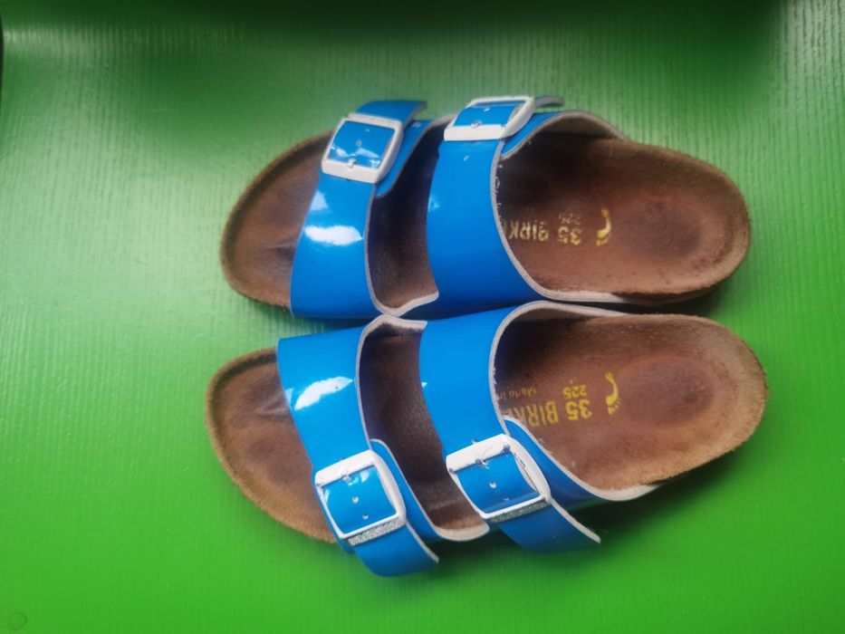 Birkenstock ортопедични чехли син лак размер 35