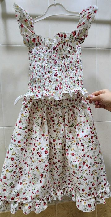 Летний костюм юбка с блузкой на девочку