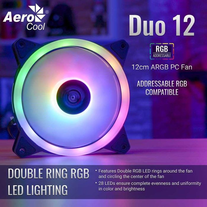 вентиляторы AeroCool 12см ARGB&FRGB
12см FRGB вентилятор для охлаждени