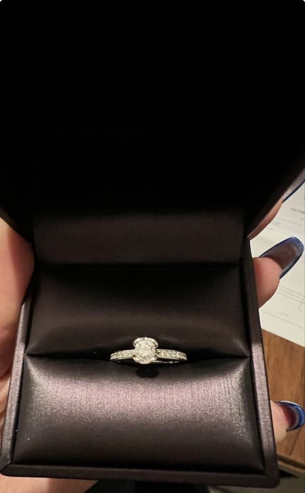 Inel de logodna cu diamante naturale - aur alb 18Kt -Atelier FIRESC