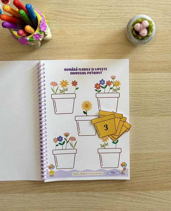 Caiet Activitati Copii Interactiv cu piese de lipit 3 ani+ (Volumul 2)
