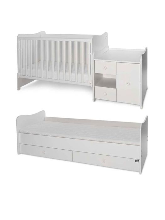 Mini Max Бебешко легло-люлка бяло трансформиращо се Lorelli