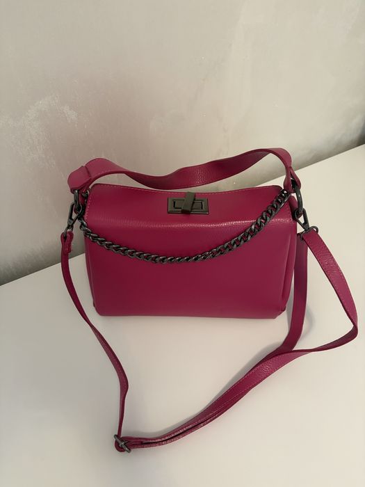 Poseta piele fucsia
