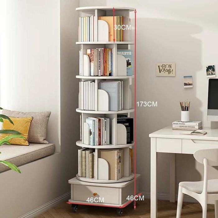 Вращающаяся на 360 книжная полка